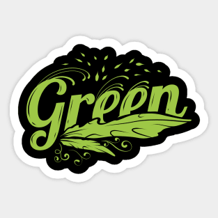 Green Leave and Seeds Logo, Go Vegan Sticker